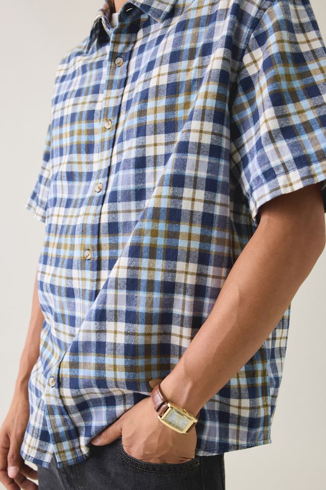 BDG Relaxed Plaid Flannel Short Sleeve Shirt #2
