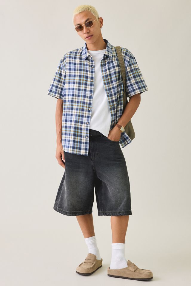 BDG Relaxed Plaid Flannel Short Sleeve Shirt #3
