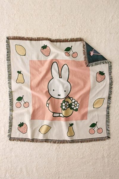 Miffy Fruit & Flowers Tapestry Throw Blanket