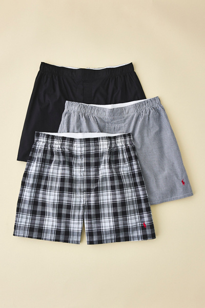 Polo Ralph Lauren Woven Cotton Boxer Shorts 3-Pack in Bengal Stripe, Men's at Urban Outfitters