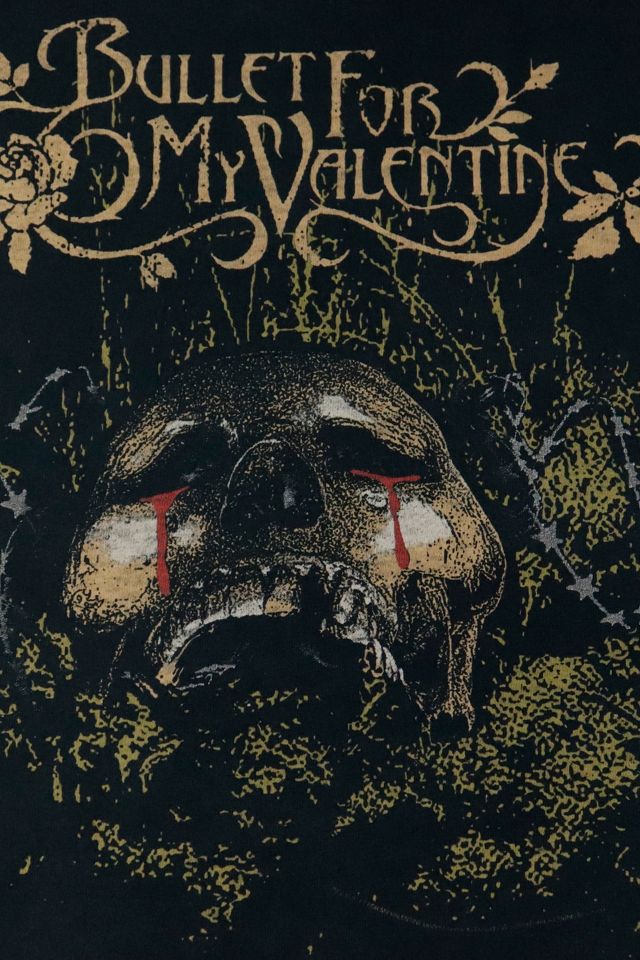 Vintage Bullet For My Valentine Skull Graphic T-Shirt 001 #2