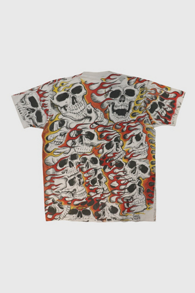 Vintage Jarvis Ace 92 Skull Flames Graphic T-Shirt