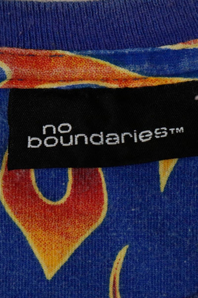 Vintage No Boundaries Flame Print Eightball Graphic T-Shirt