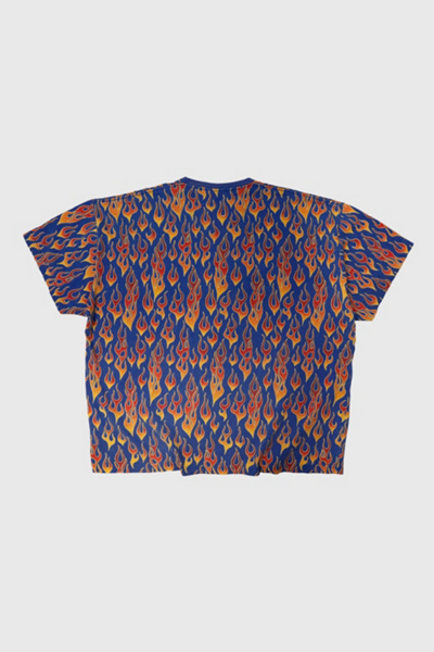 Vintage No Boundaries Flame Print Eightball Graphic T-Shirt