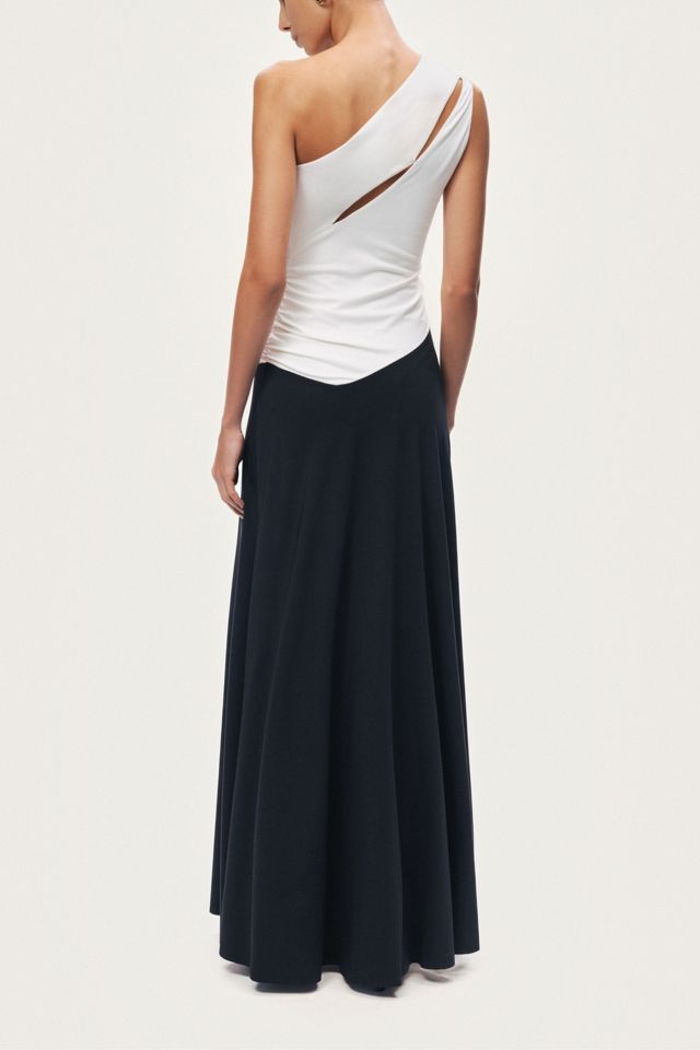 Nocturne One-Shoulder Contrast Maxi Dress #4