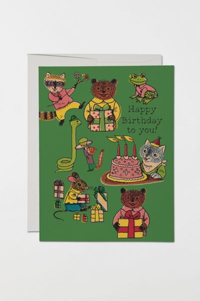 Red Cap Critter Wishes Greeting Card