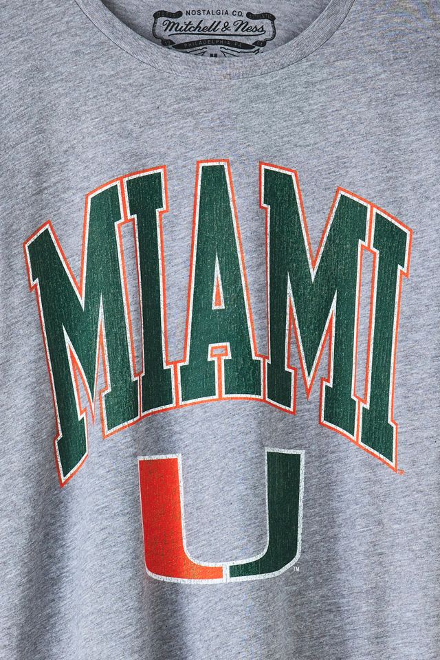 T-shirt à manches longues Mitchell & Ness NCAA University Of Miami avec logo en arche #1