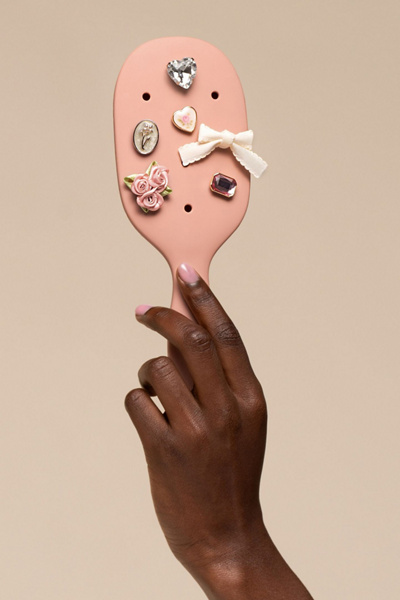 KITSCH KitschPop Paddle Brush & Charm Set in Terra Cotta at Urban Outfitters