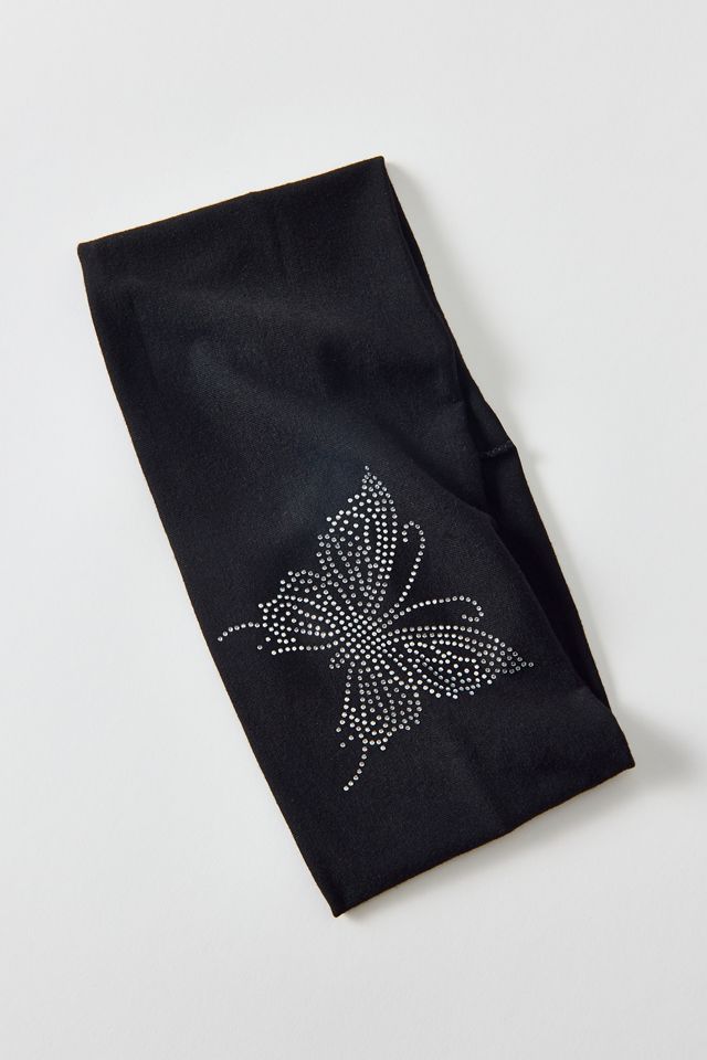 Flutter Flora Rhinestone Wide Knit Headband #1