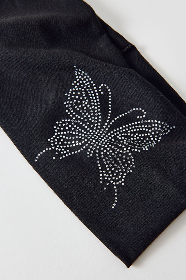 Flutter Flora Rhinestone Wide Knit Headband #2