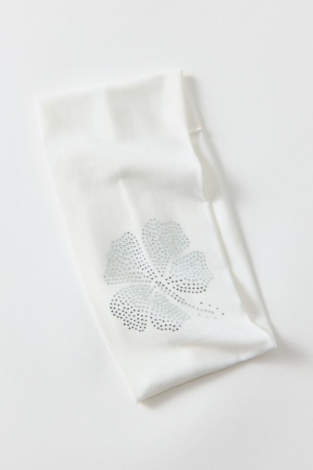 Flutter Flora Rhinestone Wide Knit Headband #1