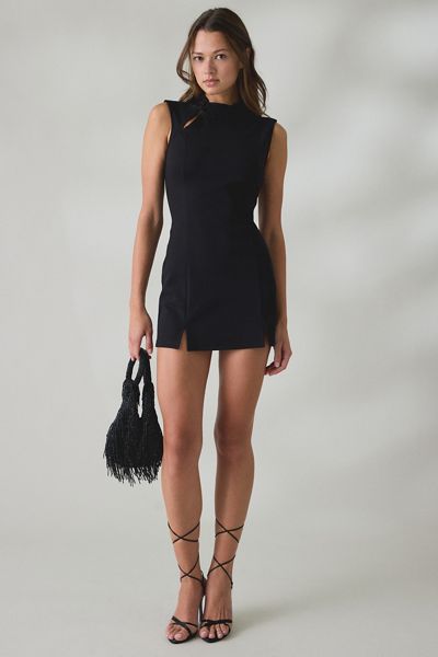 bardot nevelle halter square-neck mini dress Bardot Nevelle Hourglass Halter Mini Dress