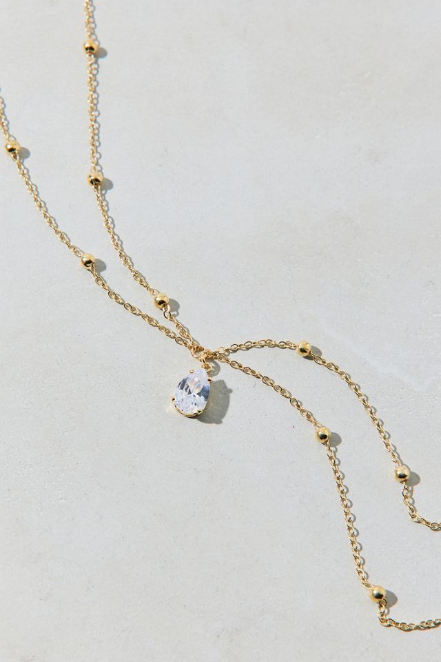 Chaîne de ventre superposée à strass Dew Drop #1