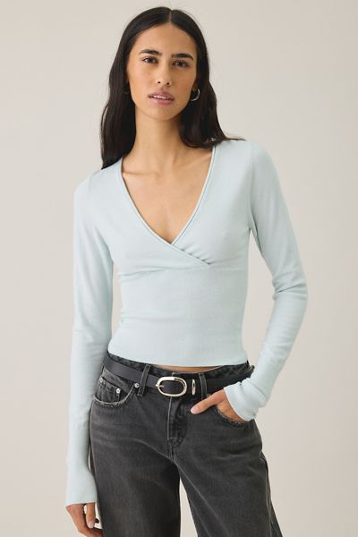 BDG Pretty Sweet Surplice V-Neck Sweater