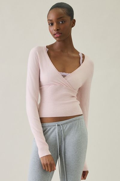 BDG Pretty Sweet Surplice V-Neck Sweater