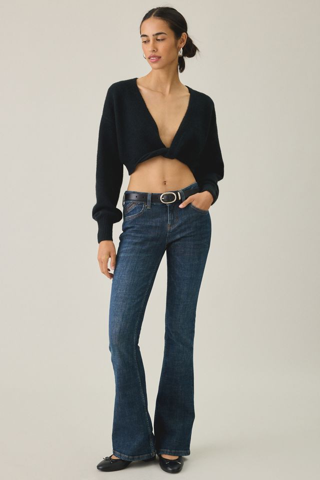 BDG Julia Twist Plunging V-Neck Cropped Sweater #4