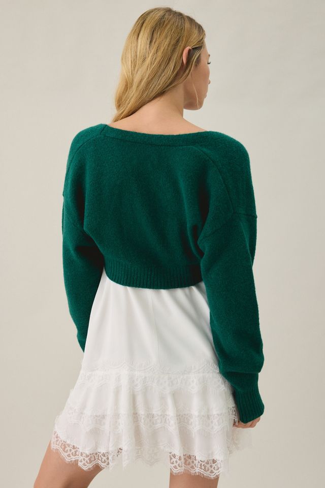 Out From Under Julia Twist Plunging V-Neck Cropped Sweater #1