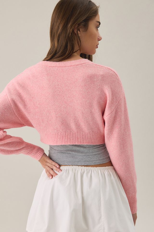 BDG Julia Twist Plunging V-Neck Cropped Sweater #2