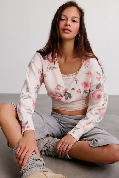 Out From Under Julia Twist Plunging V-Neck Cropped Sweater