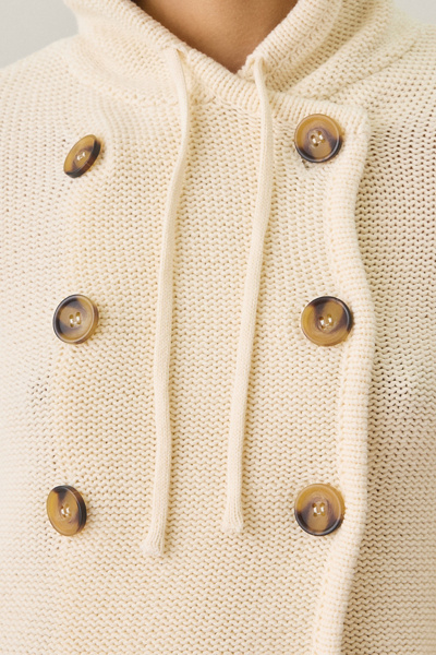 BDG Off Campus Double Breasted Hooded Cardigan