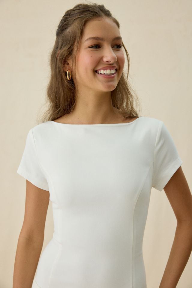 Kiss The Sky Mietta Tie-Back Bow Boatneck Mini Dress #2