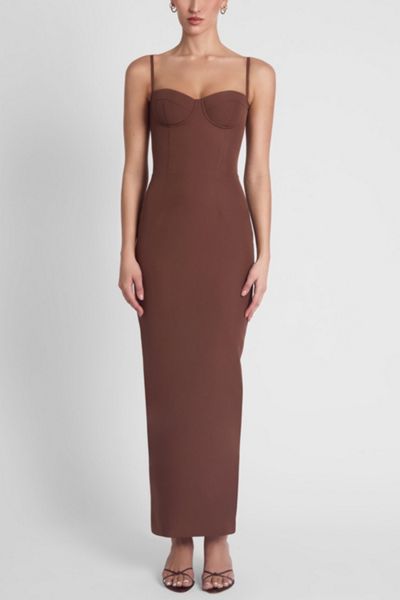brown dress korean R19 A8 KOREAN APRON DRESS IN GUM WEATHER