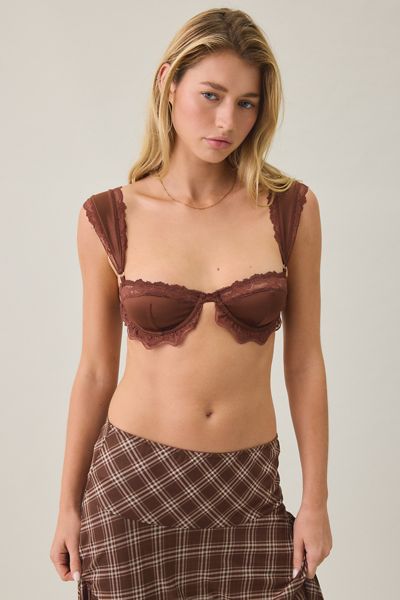 Out From Under Keepsake Satin Lace Trim Underwire Bra