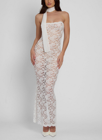 LEAU Soleil Scalloped Lace Midi Dress