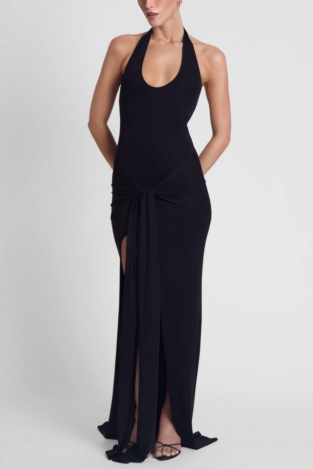 jersey halter dress Bentley Peached Maxi / Charcoal | MESHKI Womens Ramy Brook Mira Gathered Halter Gown LEAU Heaven Halter Jersey Knot