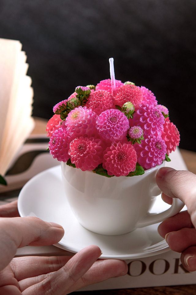 Southlake Gifts Dahlia Flower Teacup Candle #2