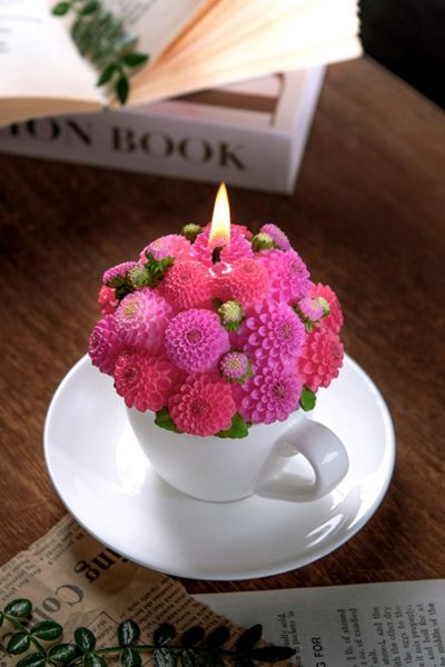 Southlake Gifts Dahlia Flower Teacup Candle