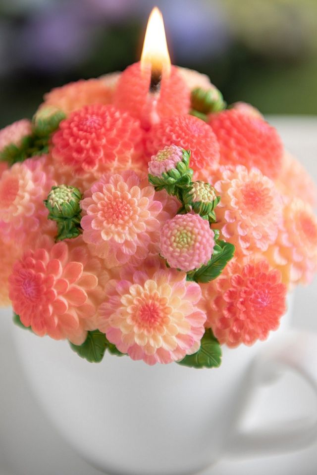 Southlake Gifts Dahlia Flower Teacup Candle #2