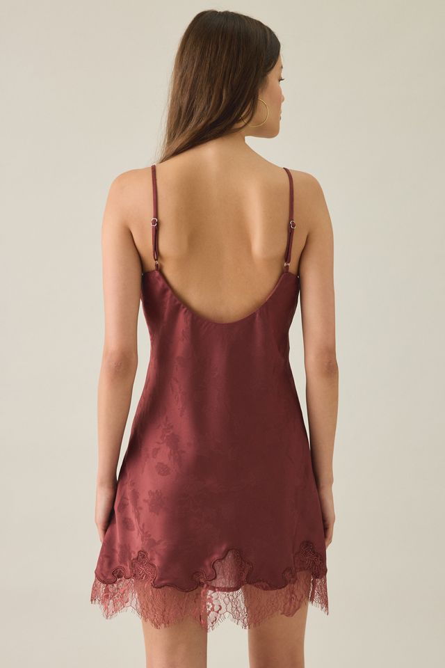 Kiss The Sky Persia Jacquard Satin Lace Trim Mini Dress #2