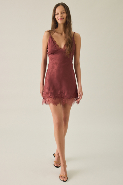 Kiss The Sky Persia Jacquard Satin Lace Trim Mini Dress