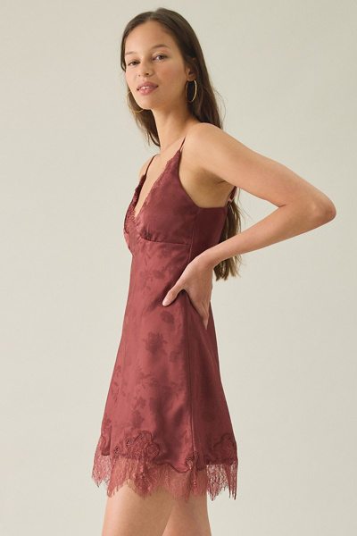 Kiss The Sky Persia Jacquard Satin Lace Trim Mini Dress