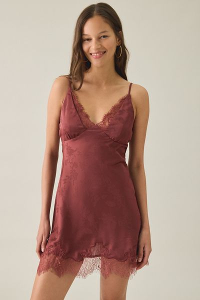 Kiss The Sky Persia Jacquard Satin Lace Trim Mini Dress