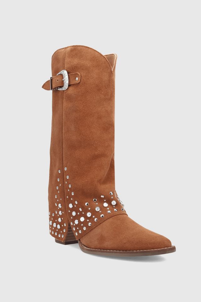 Dingo Howdy Honey Suede Foldover Cowboy Boot #1