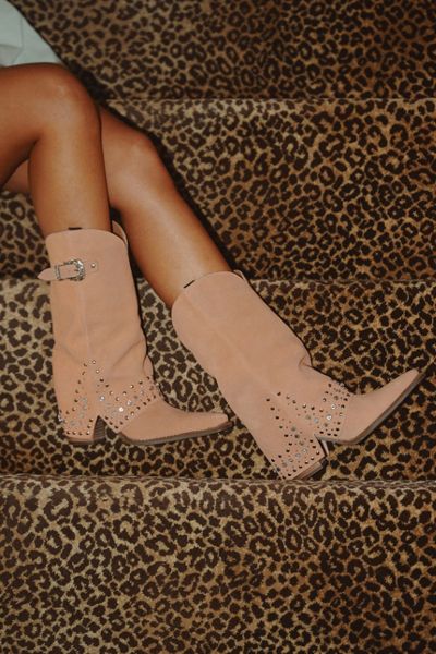 Dingo Howdy Honey Suede Foldover Cowboy Boot