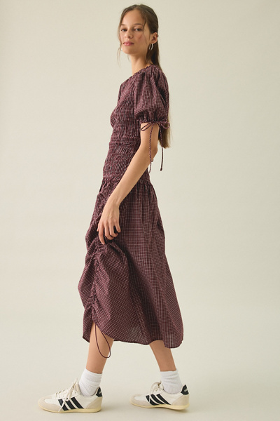 Kiss The Sky Hope Shirred Short Sleeve Maxi Dress
