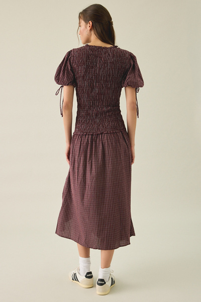 Kiss The Sky Hope Shirred Short Sleeve Maxi Dress