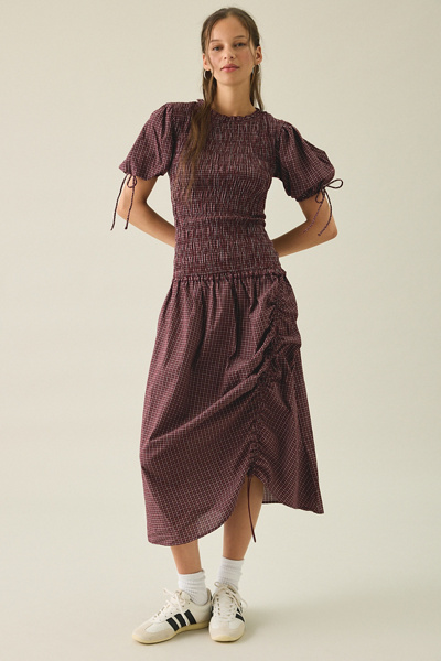 Kiss The Sky Hope Shirred Short Sleeve Maxi Dress