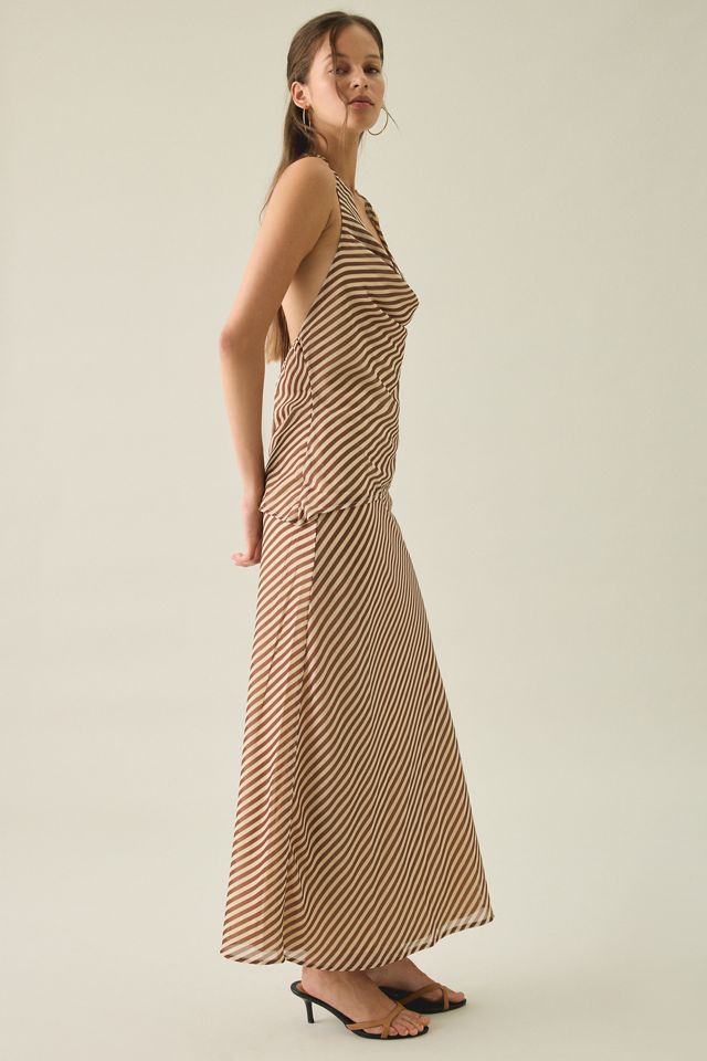 Kiss The Sky Adriana Striped Maxi Skirt #3