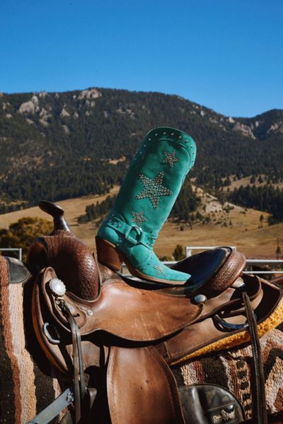 Dingo Lucky Stars Suede Leather Cowboy Boot