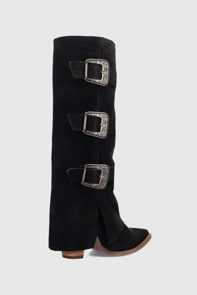 Dingo Buckle Bunny Suede Foldover Cowboy Boot #3