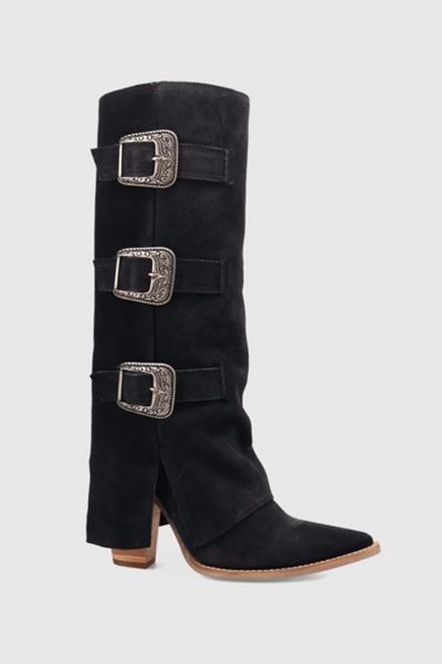 Dingo Buckle Bunny Suede Foldover Cowboy Boot