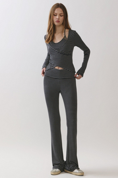 Personal Code Willow Stripe Jersey Layered Surplus Top