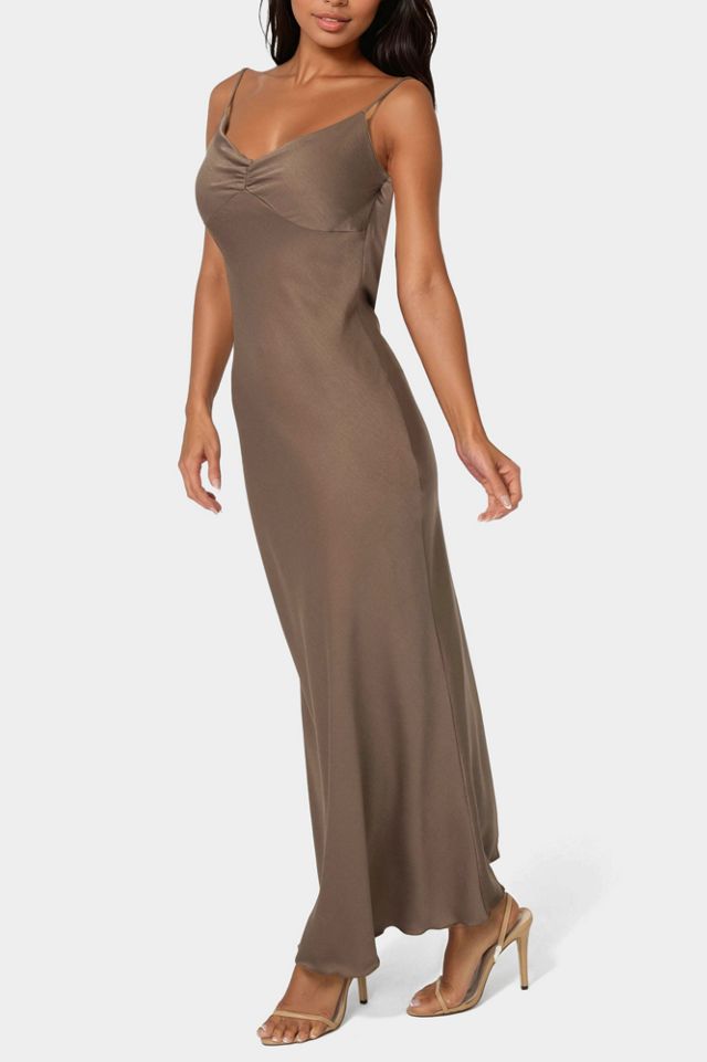 Bebe Crepe Drape Back Maxi Dress #1