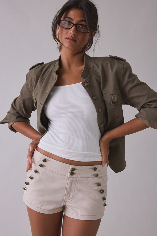 UO Casey Mid-Rise Sailor Mini Shorts #1