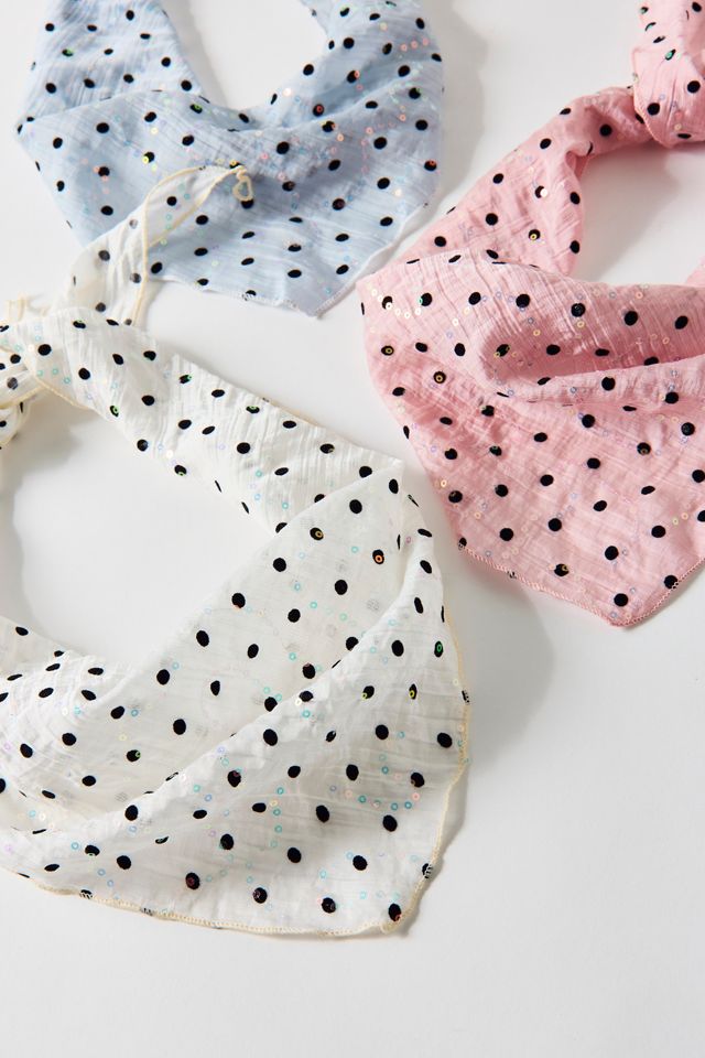 Polka Dot Pop Embellished Head Scarf #1