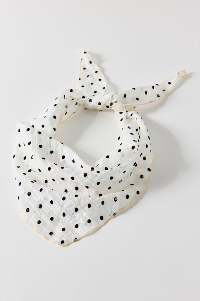 Polka Dot Pop Embellished Head Scarf #2
